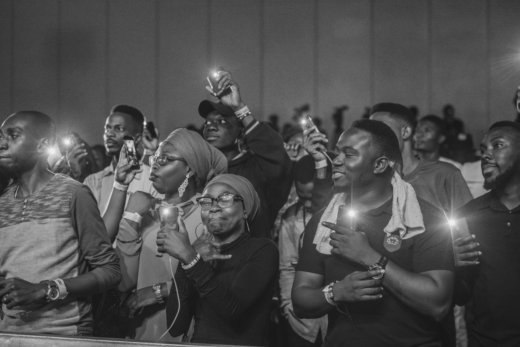 Lagos, Nigeria. 9th November 2018.  Fans excitement during Human Radio Concert. Photographed by Michael Tubes